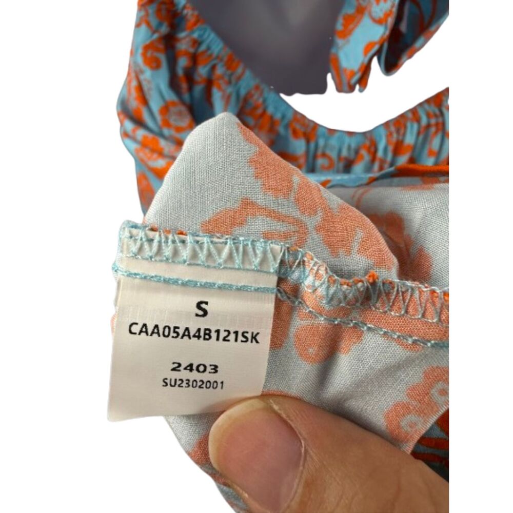 Cupshe NWT Paisley Blue/ Orange Floral Print Cutout Mini Dress Size S - Picture 5 of 5